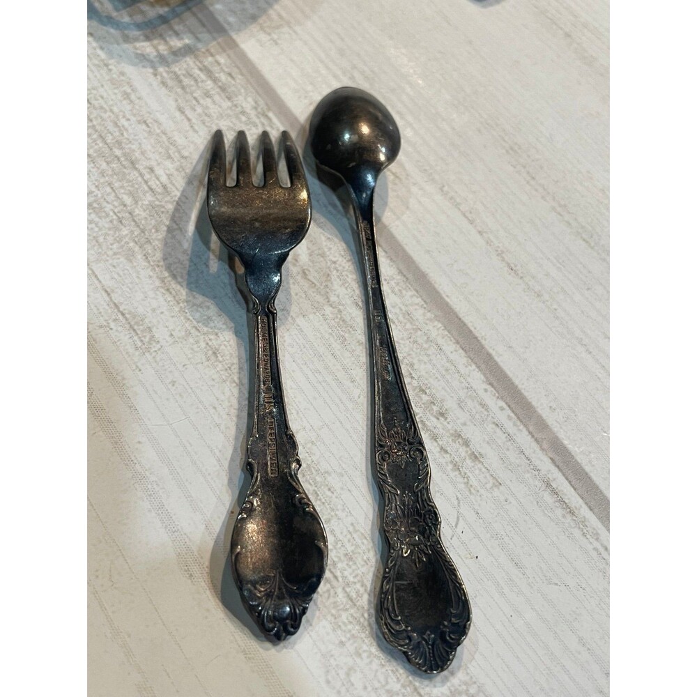 Vintage 1847 Rogers Bros Heritage Silverplate Baby Spoon Deepsilver fork